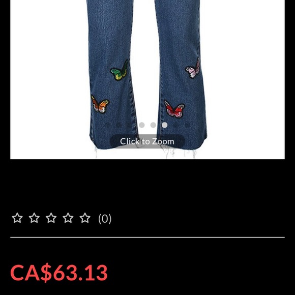 y2k aesthetic embroidery butterfly jeans! - Picture 2 of 4